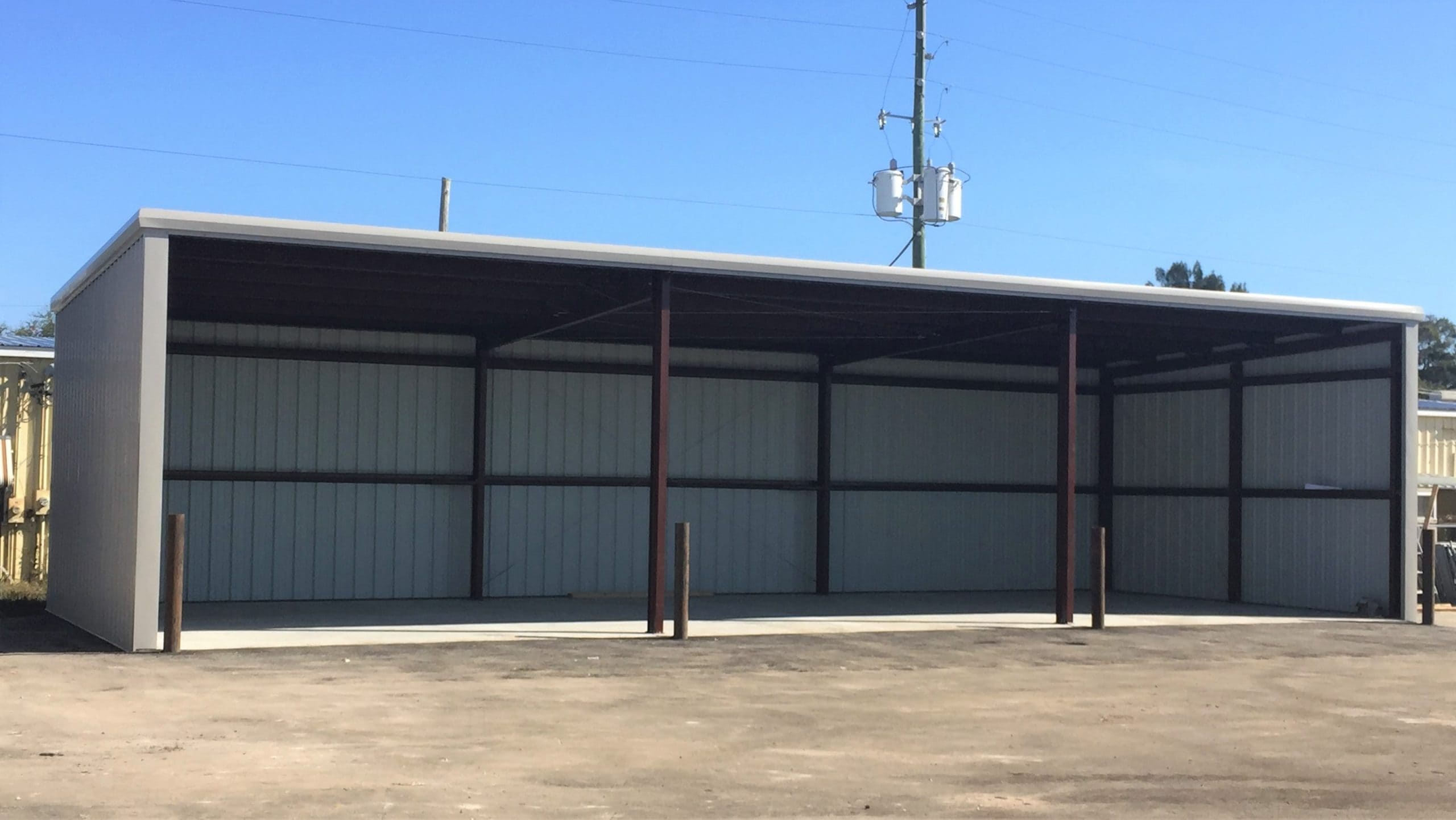 Open Equipment Storage Steel Building