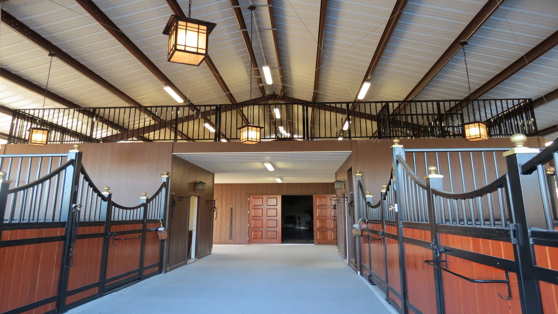 Commercial Red-Iron Steel Barn Interior