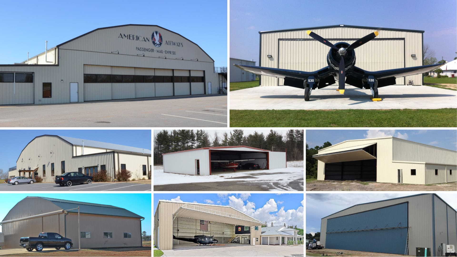 Buck Steel Aircraft Hangars Collage